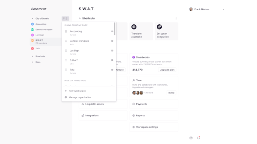 Now view workspaces in different geo-zones on your home page