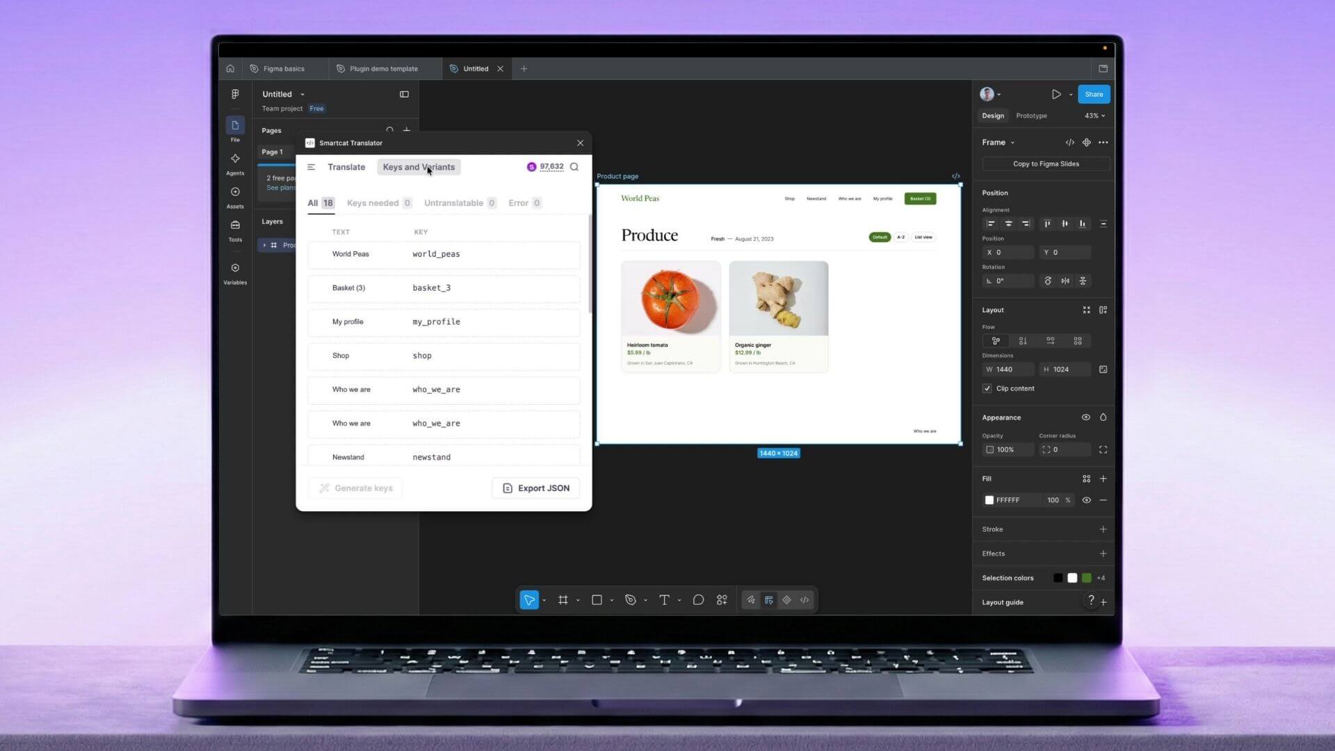 New in Figma: Key Management, Variants & JSON Export